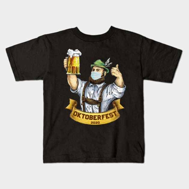 Oktoberfest 2020 Pandemic Edition Kids T-Shirt by Emkay